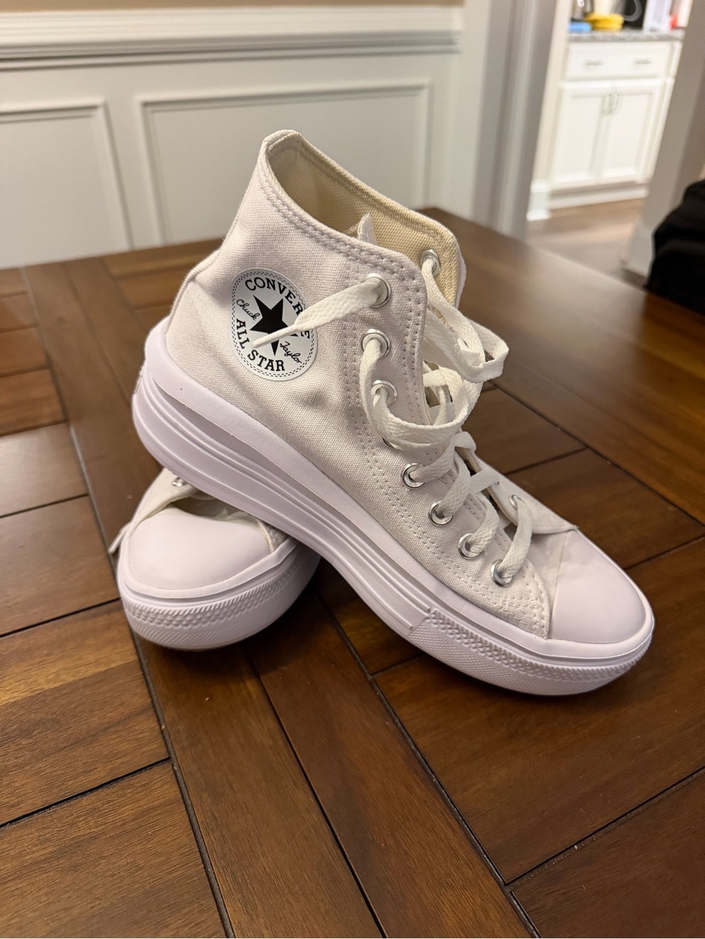Converse White High-Top Platform All Star Sneakers